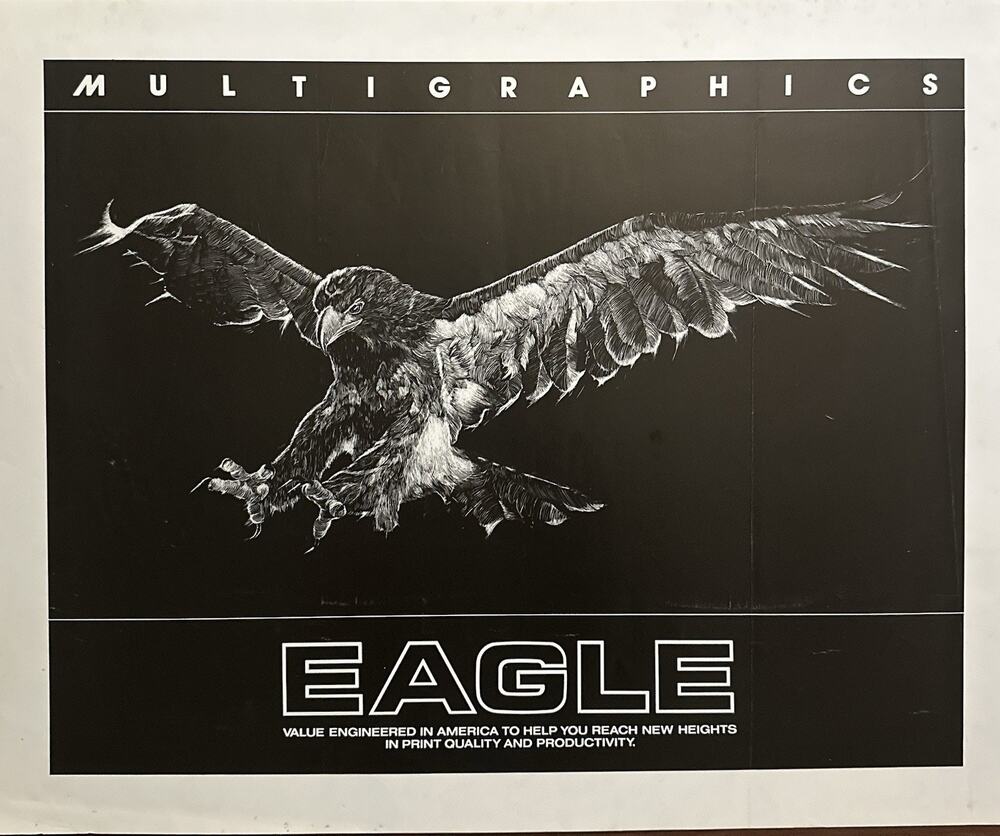 Vintage Multigraphics EAGLE Printing Equipment Advertising Poster Graphic Arts